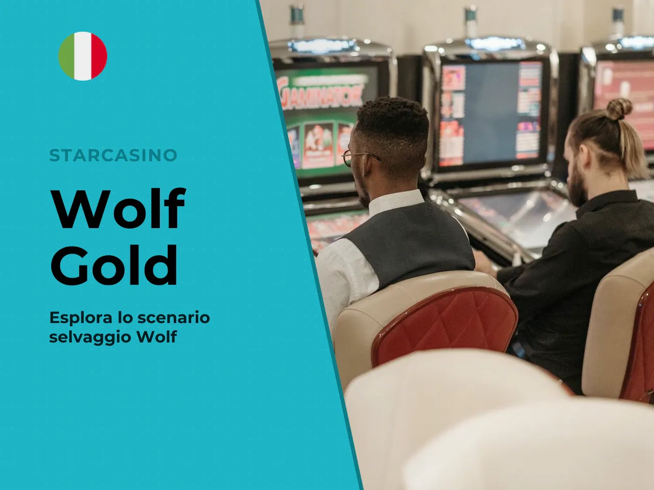 Tema, design e atmosfera del gioco. Wolf Gold trasporta il giocatore nelle praterie del Nord America, tra canyon di arenaria rossa e cieli che sfumano dal rosa all'arancione. Lo sfondo ricorda i profi